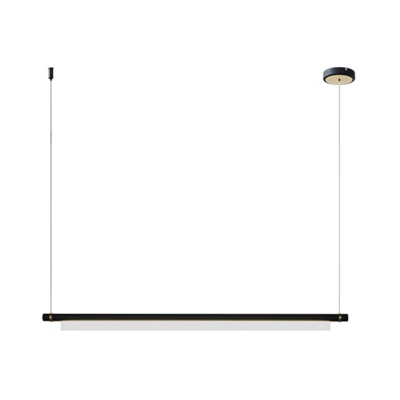 Modern Rectangle Island Lighting Fixtures 1-Light Restaurant LED Suspension Lamp