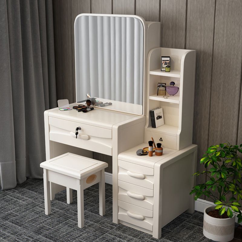 Traditional Style 17.71" Wide Solid Wood Vanity Makeup Table with Drawers