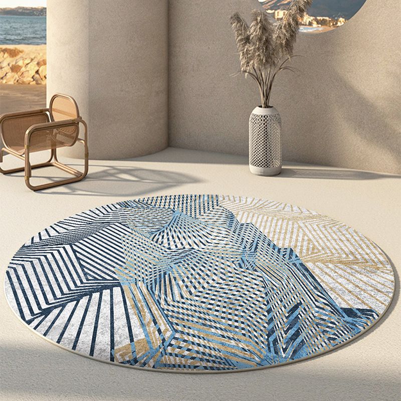 Minimalist Round Carpet Trendy Polyester Area Rug Stain Resistant Rug for Living Room