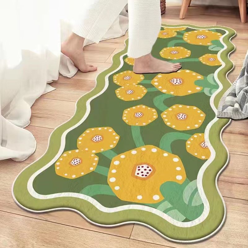 Casual Modern Rug Polyester Tulip Indoor Rug Washable Rug for Living Room