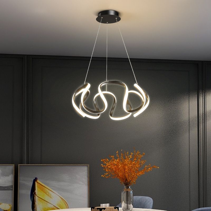 Waving Chandelier Light Fixture Nordic Style LED Hanging Light Fixture