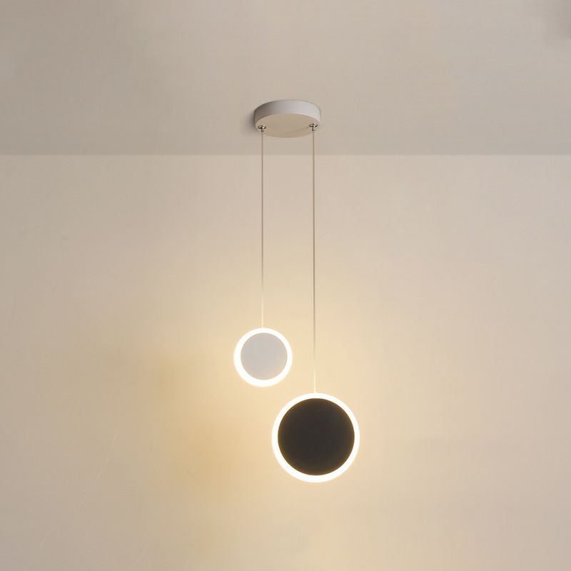 Multi -Lichter runden Schatten Anhänger moderne einfache LED -Stilhänge Deckenleuchte