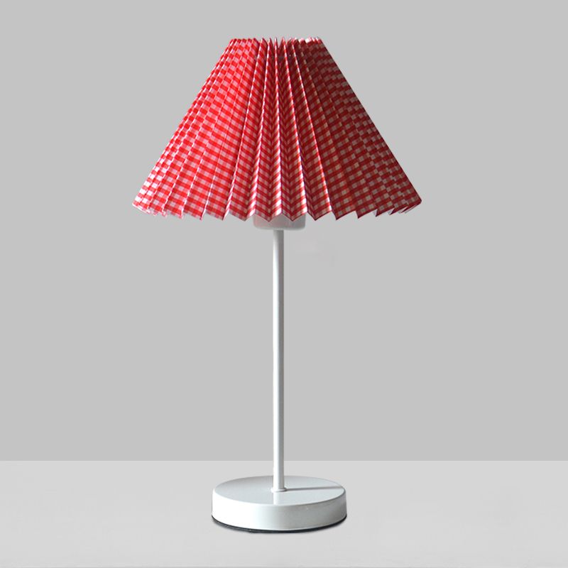 Luz de la mesa nocturna plegada roja/amarilla de la mesa de papel 1 lámpara de lectura de papel bulbo con base de hierro redondo