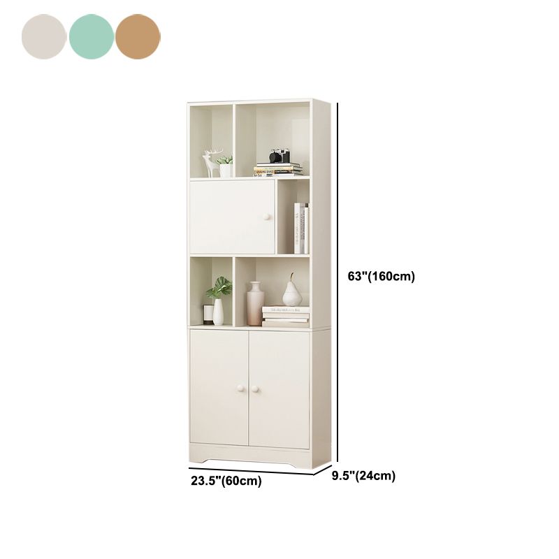 Modern Corner Vertical Shelf Bookcase Engineered Wood Book Shelf with Cabinets