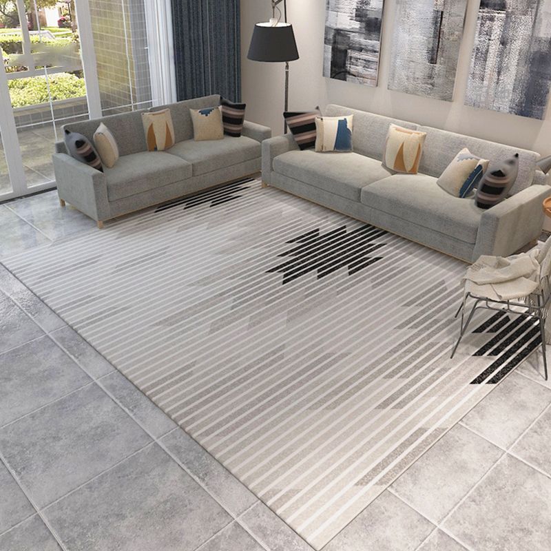 Modern Living Room Area Rug Multi Colored Geometric Rug Synthetics Non-Slip Washable Stain Resistant Indoor Rug