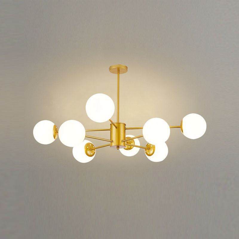 Sitting Room White Glass Chandelier Lighting Fixture Modern Chandelier Pendant Light