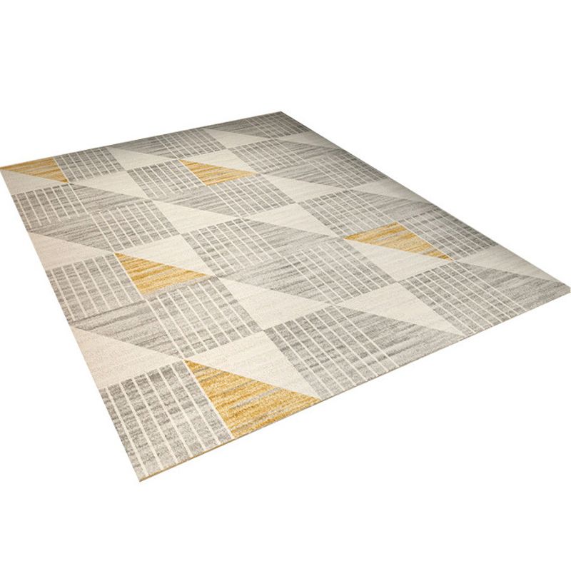 Multi Colored Room Area Rug Modern Colorblock Geometric Carpet Polypropylene Machine Washable Pet Friendly Non-Slip Rug