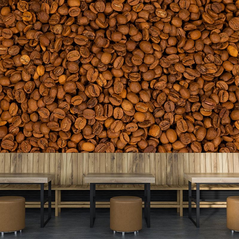 Modern Coffee Beans Mural Environment FriendlyWallpaper for Coffee Shop