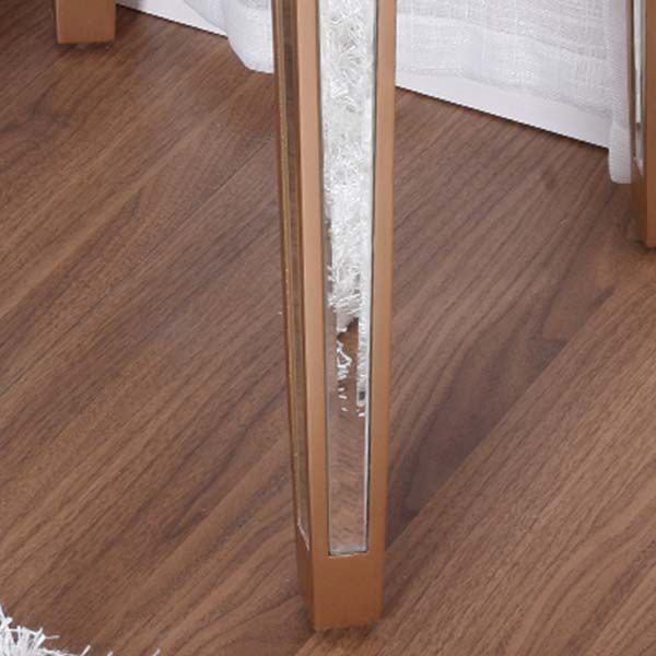 Modern 25.6" Tall 4 Legs End Table Square Glass Top End Table