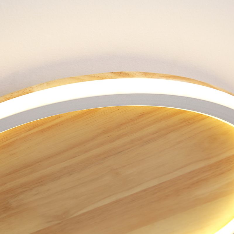 Lámparas de techo empotradas modernas de anillo, luz montada en el techo de madera para dormitorio