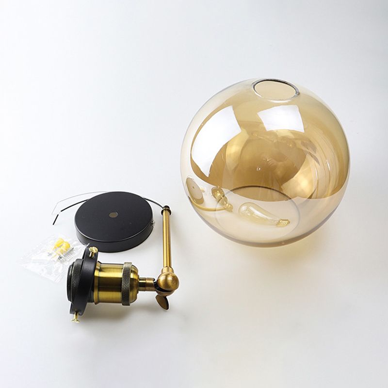 Geometric Shade Wall Lighting Modern Simple Style Glass 1 Light Sconce Light in Amber