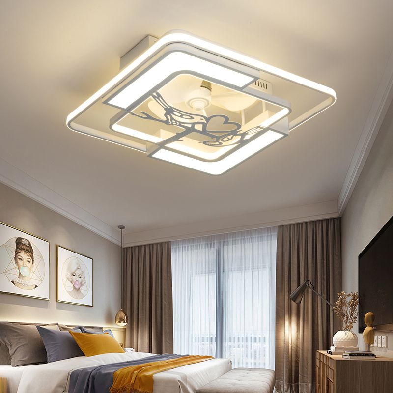 Weiße geometrische Deckenlüftungslampe moderne Acryl -LED -Halbblütenmontage Licht für Wohnzimmer
