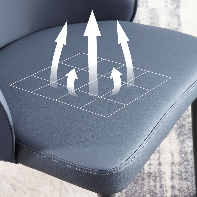 Sedia da interno a base metallica 20 '' sedia in pelle parsons larga per ristorante