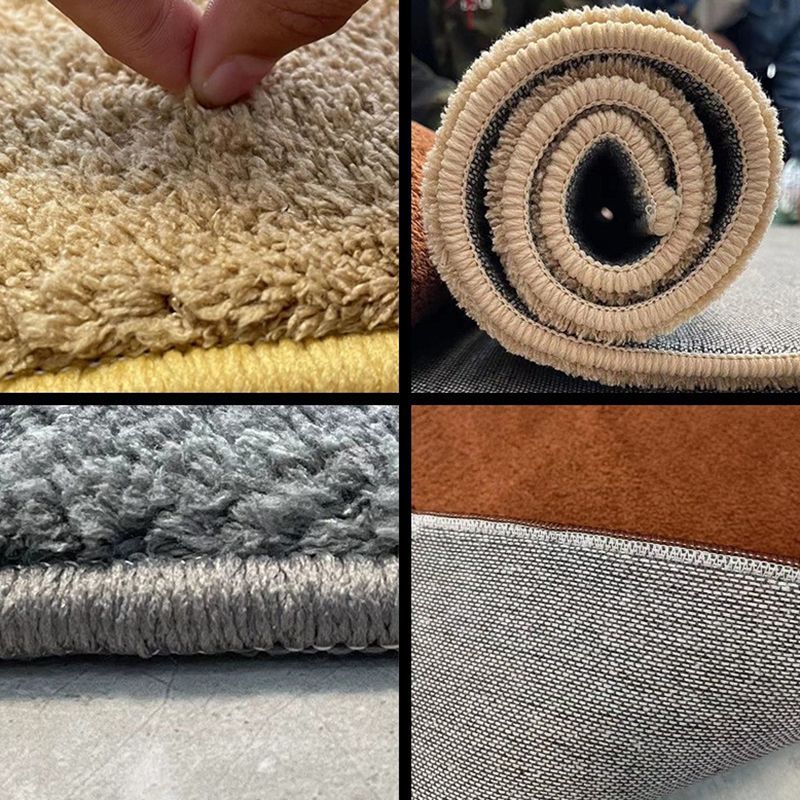 Pink Casual Rug Polyester Solid Color Rug Stain Resistant Rug for Living Room