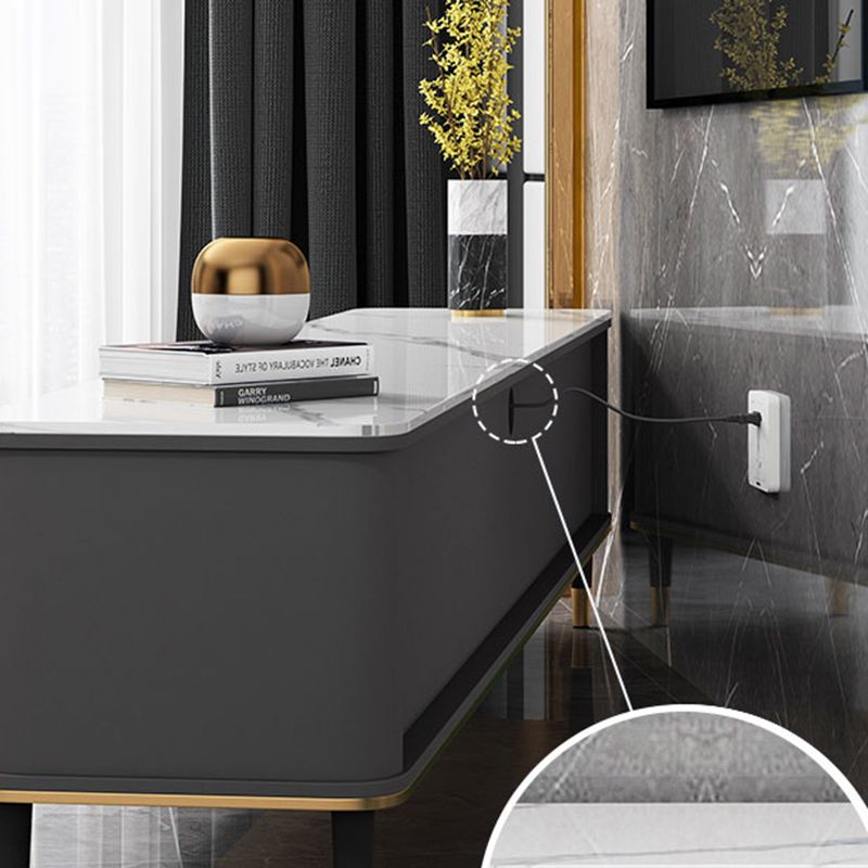 Glam Media Console TV Stand Stone TV Stand Console with Drawer