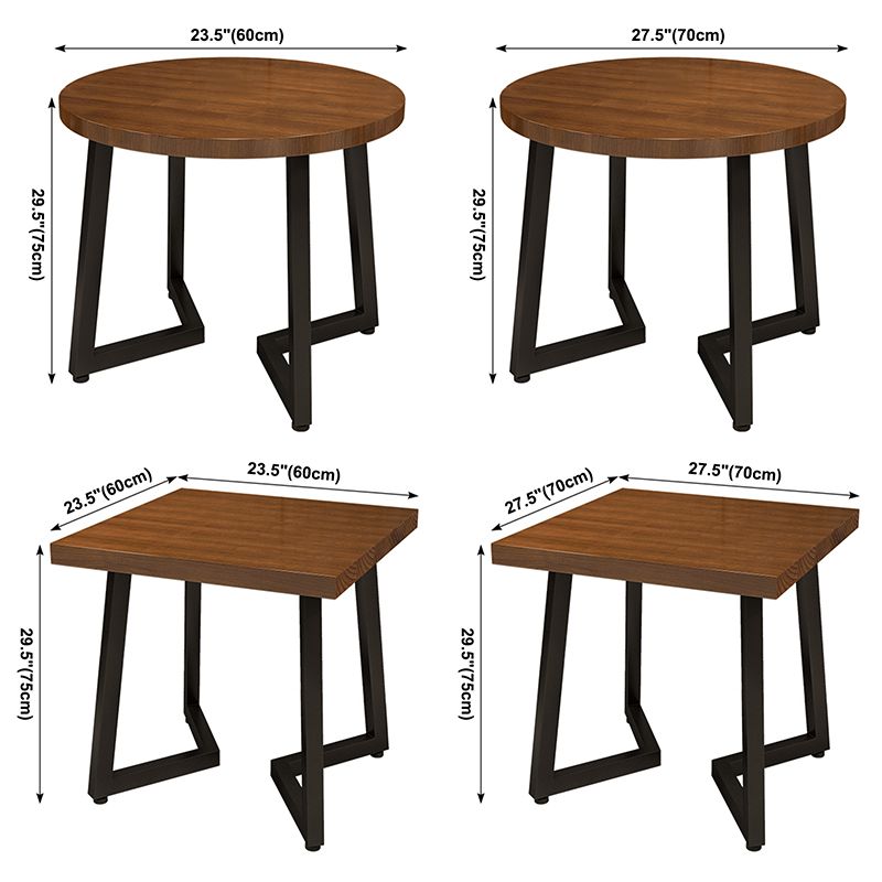 Table à manger industrielle table en bois massif en pin avec piédestal double noir pour le dîner de cuisine à domicile
