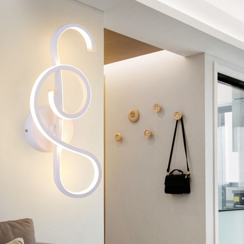 Moderno minimalista a parete LED Light Light Alluminio Sconcetto parete lineare con tonalità di plastica