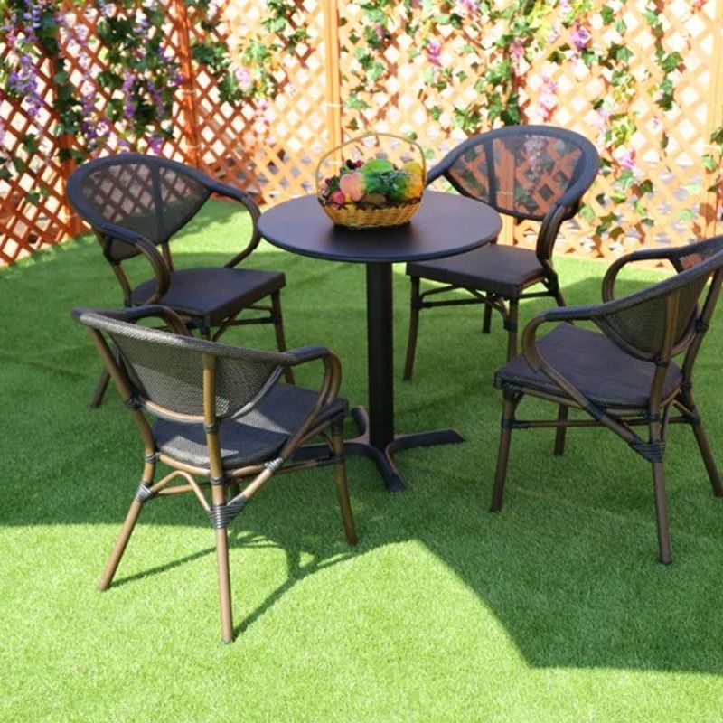 1/4/5 Pcs Rattan Dining Set Glass Top Modern Dining Table Set