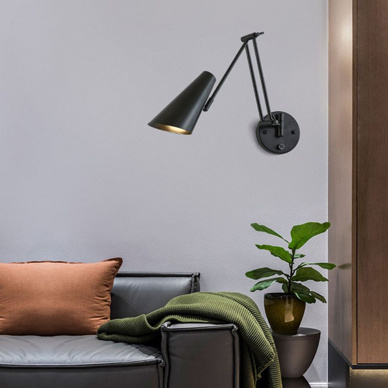 Modern Style Metal Wall Sconce 1 Light Wall Mount Light for Bedroom Bedside