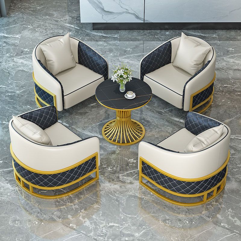 Modern Leather Sofa Chesterfield Tuxedo Arm Loveseat for Bonus Room