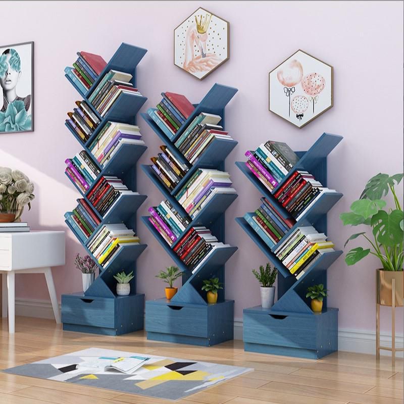 Scandinavian Style Shelf Bookcase Closed Back Bookcase for Office and Home