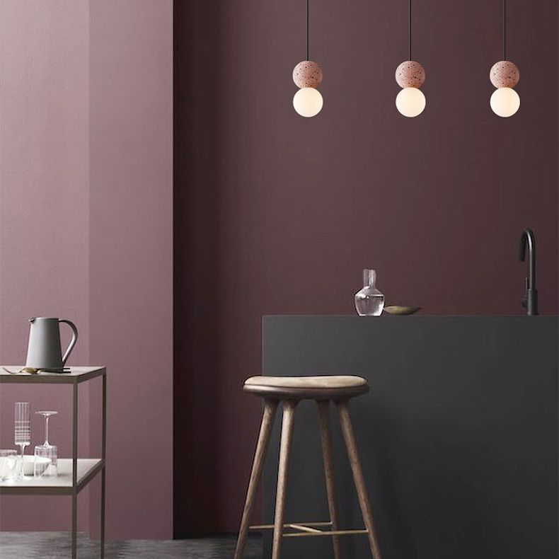 Sfera Camera da letto Accogliente Aiughting Stone Stone Stile Stile sospeso a sospensione Luce a sospensione