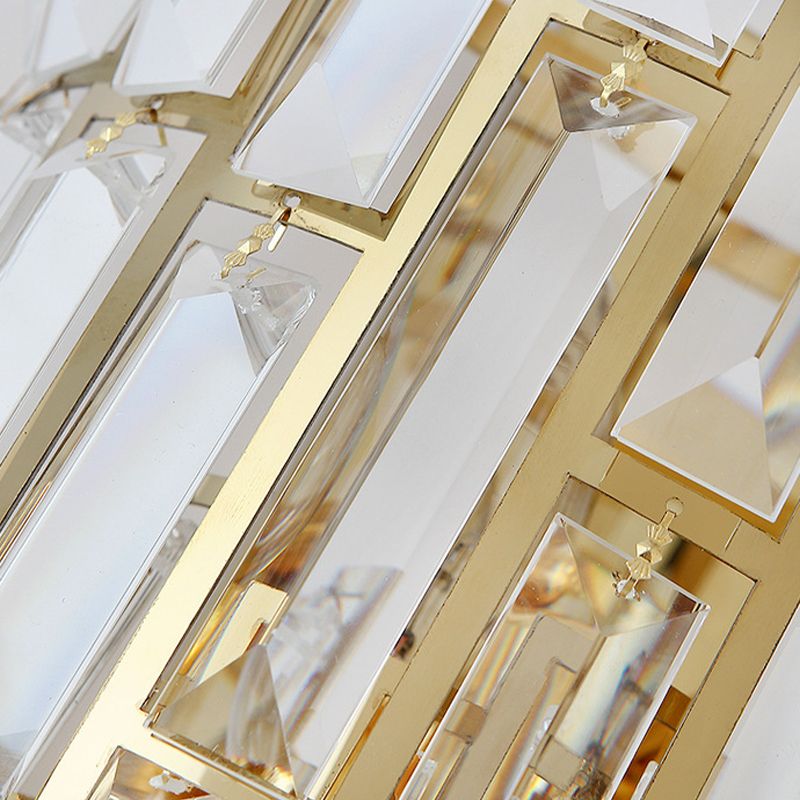 Crystal Geometric Shape Wall Sconce Modern Style 2 Lights Wall Light Fixture