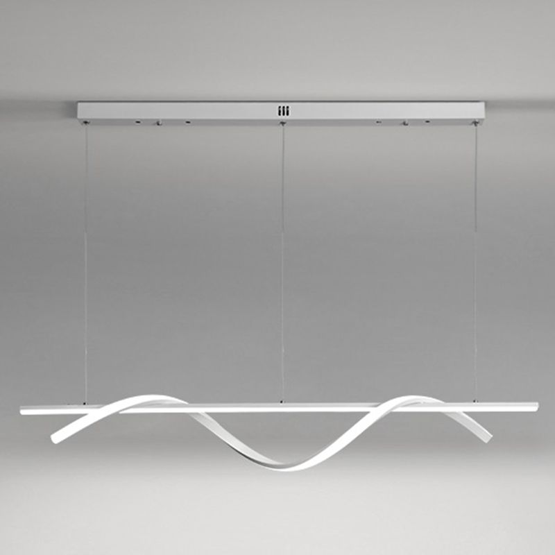 Simple Island Lamp Modern LED Island Hanging Lamp with Silica Gel Shade for Dining Room