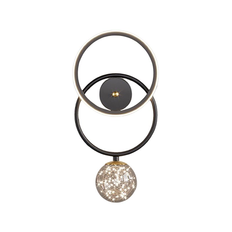 Modern Style Spherical Shape Wall Sconce Glass 2 Light Sconces for Living Room