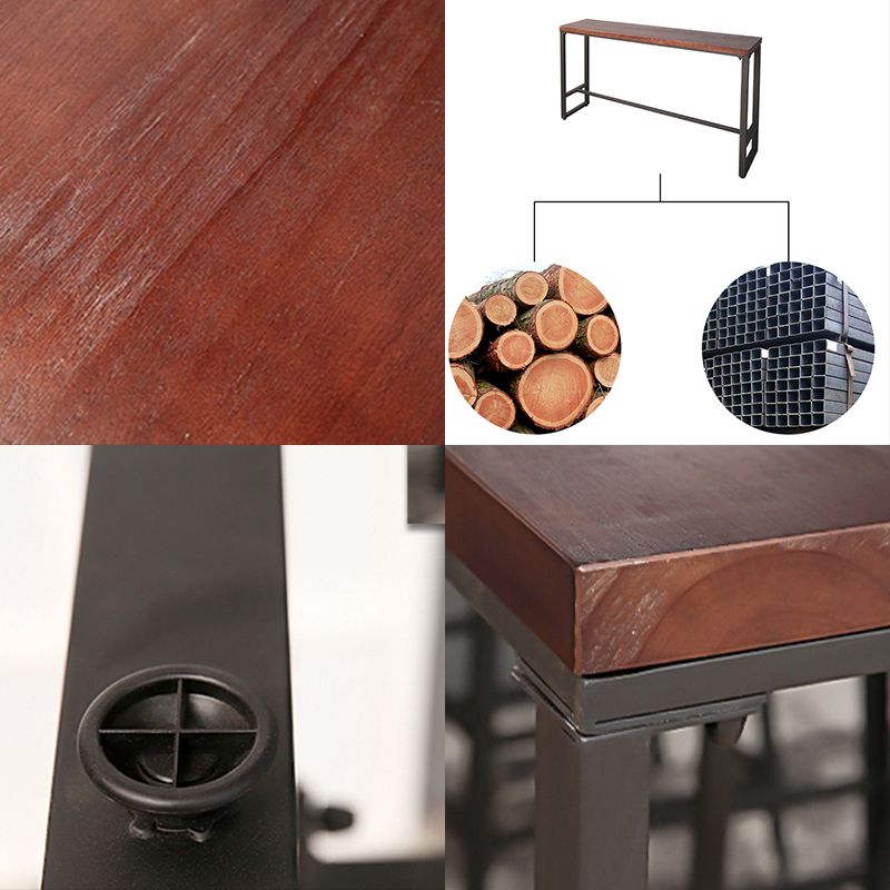 Table à manger du bar à restauration du rectangle contemporain avec base de fer avec base de fer