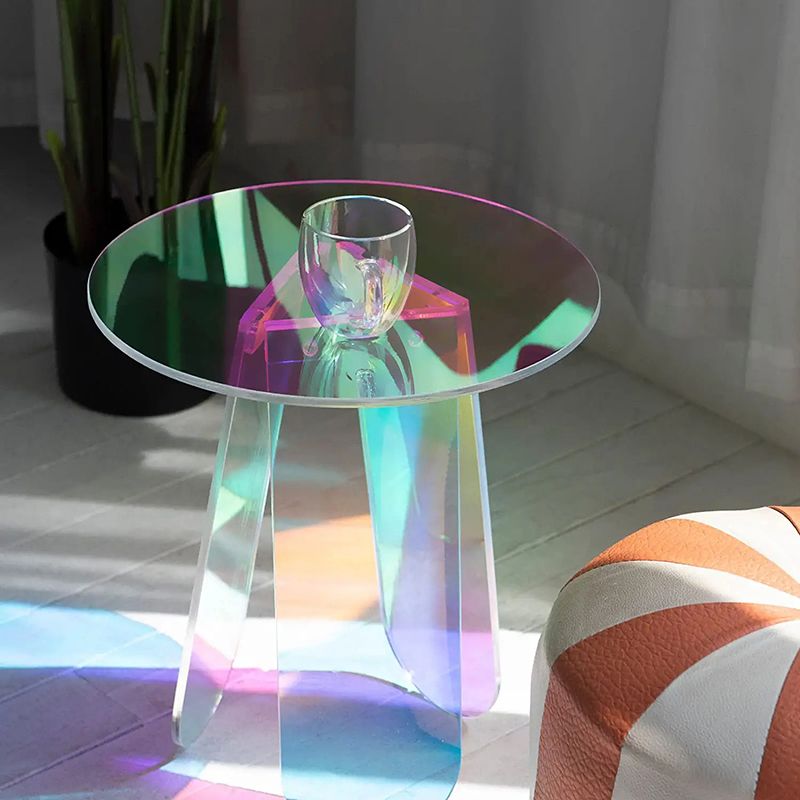 Luxurious Acrylic Side Table Round/Oval Side End Snack Table