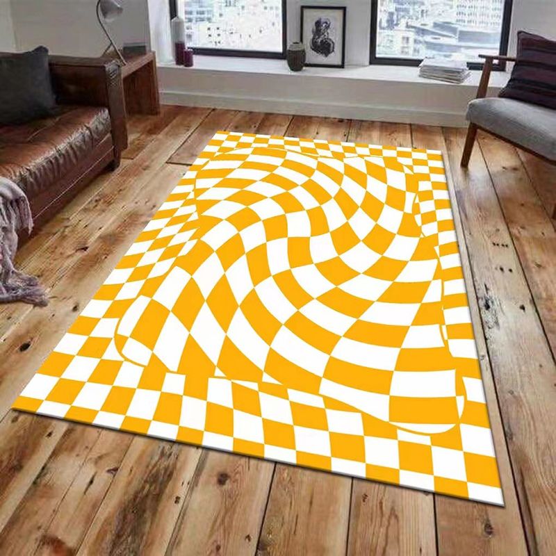 Leichter lila unregelmäßiger Check Teppich Polyester Moderner Teppich Waschbar Teppich für Wohnkultur