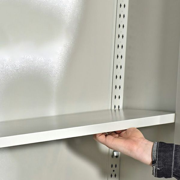 Modern Style Gray Storage Cabinet with Hinged Doors Metal Cabinet for Bathroom