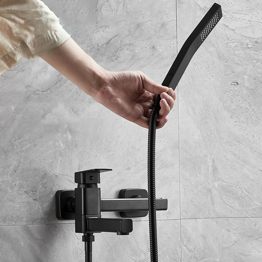 Wall Mounted Metal Tub Filler Low Arc Rotatable Bathroom Faucet