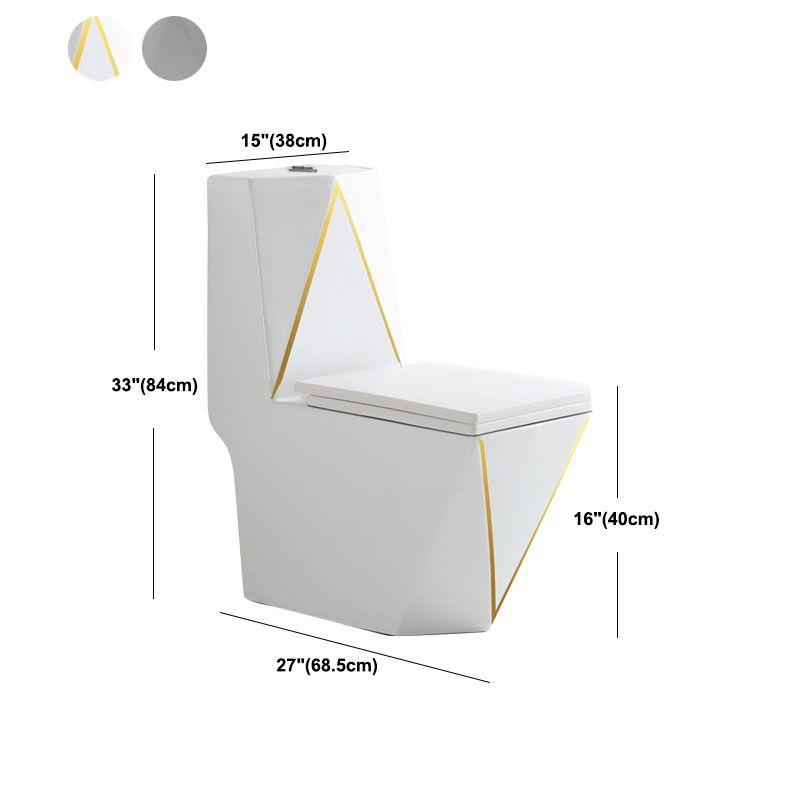 Siphon Jet Toilet Traditional One-Piece Toilet with Slow Close Seat