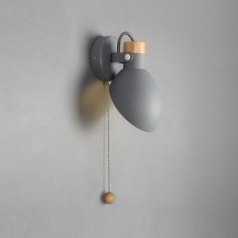Luz de metal nórdica luz de pared de macarrón de luz simple con interruptor para dormitorio