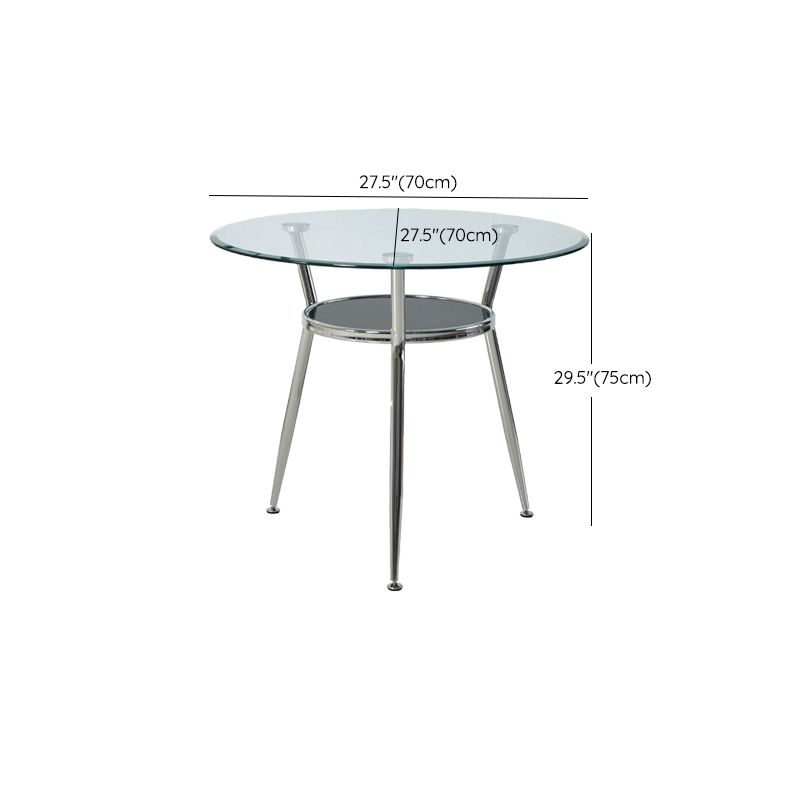 4 Pieces Modern Round Tempered Glass Top Dining Set for Home