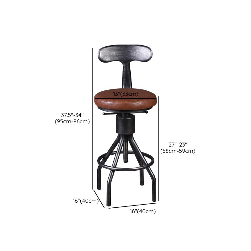 Industrial Metal Counter Height Stools Adjustable Bar Stool for Indoor