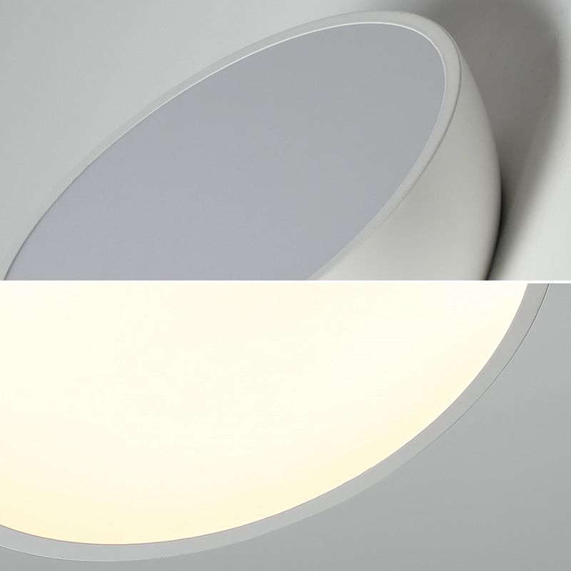 Moderne minimalistische LED-plafondlamp aluminium halfrond inbouw met acryl kap