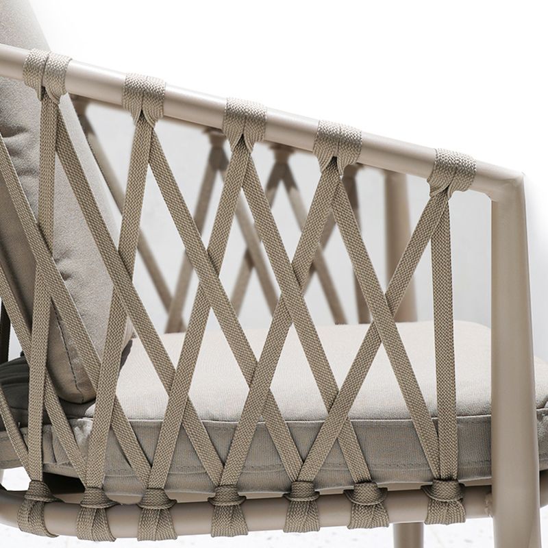 Contemporary Dining Side Chair Water Repellent Finish Cushion Outdoor Chair