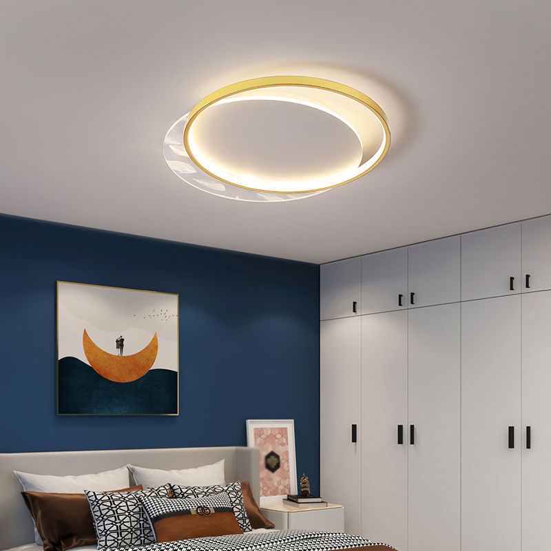 Luminaires de plafond encastrés de simplicité d’éclairage affleurant d’or avec le modèle de plume