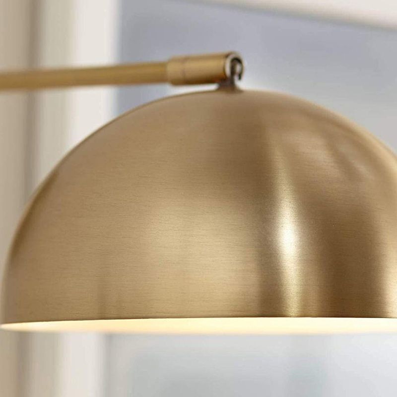 Adjustable Dome Metal Wall Sconce Farmhouse 1 Light Living Room Lighting Fixture in Brass