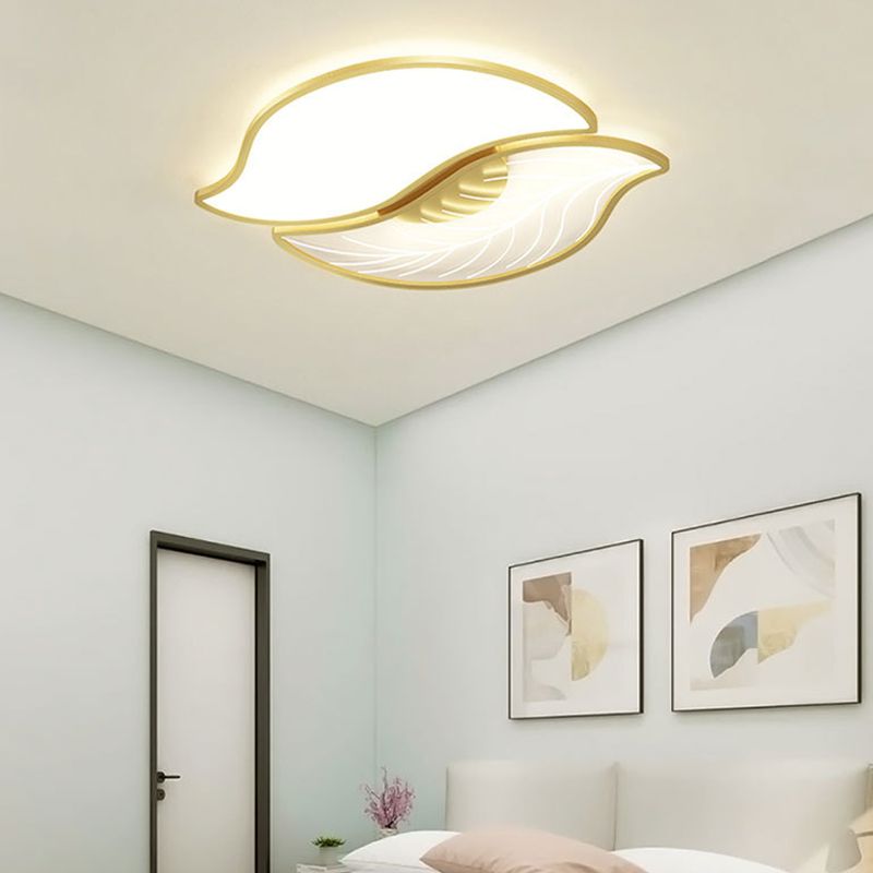 Lámpara empotrada moderna de acrílico con forma de hoja, iluminación empotrada LED para sala de estar