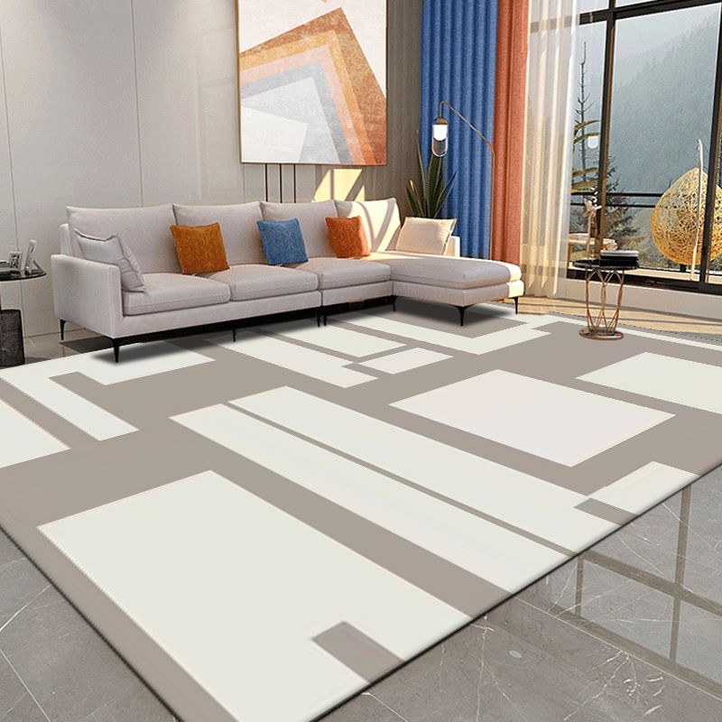 Modern Graphic Pattern Rug Polyester Indoor Carpet Stain Resistant Carpet for Living Room