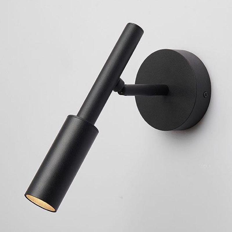 Single Modernism Style White/Black Wall Mounted Sconce Metallic Wall Light for Bedroom