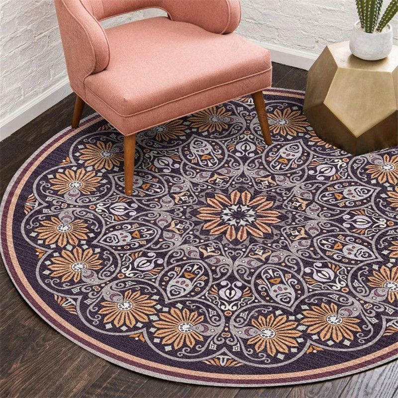 Exotic Moroccan Rug Multi Color Flower Pattern Rug Anti-Slip Pet Friendly Stain Resistant Carpet for Home