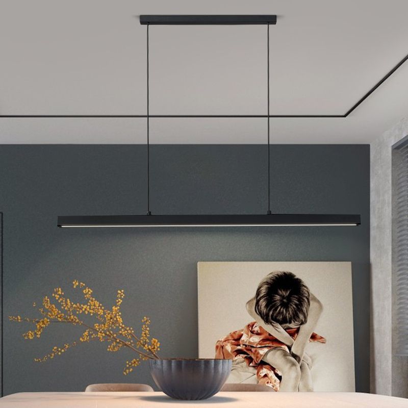Estilo moderno Lámpara de colgante LED de rectángulo de luz colgante simple para comedor