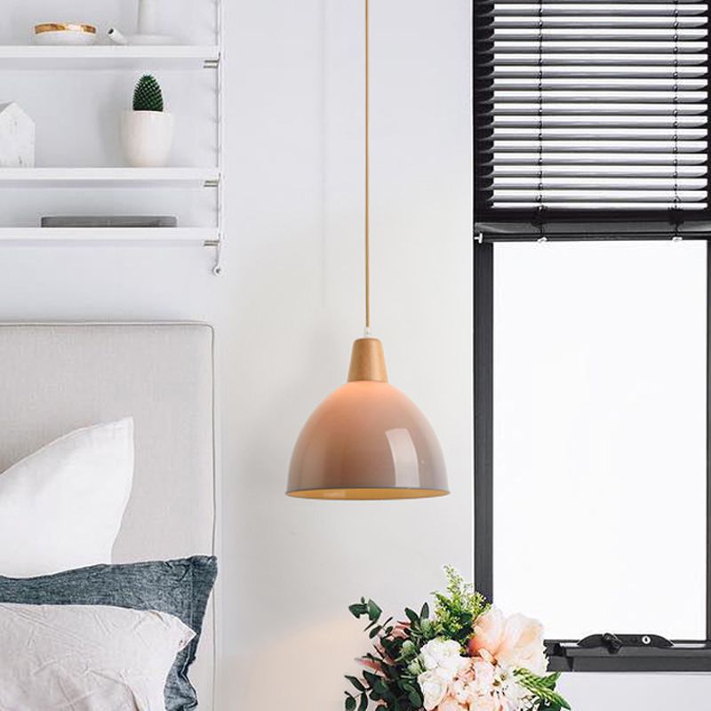 Acrylique en dôme de plafond suspendu moderniste 1 tête gris gris bouth suscitation pour le chevet