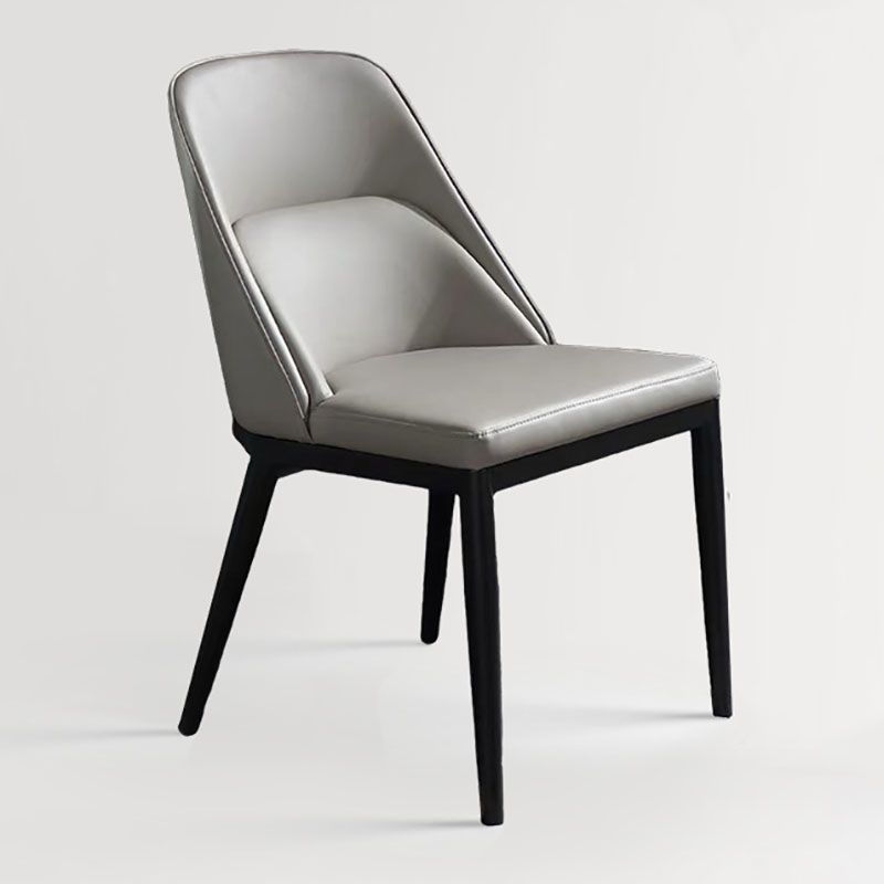Contemporary Dining Chair Kitchen Armless Chairs with Metal Legs