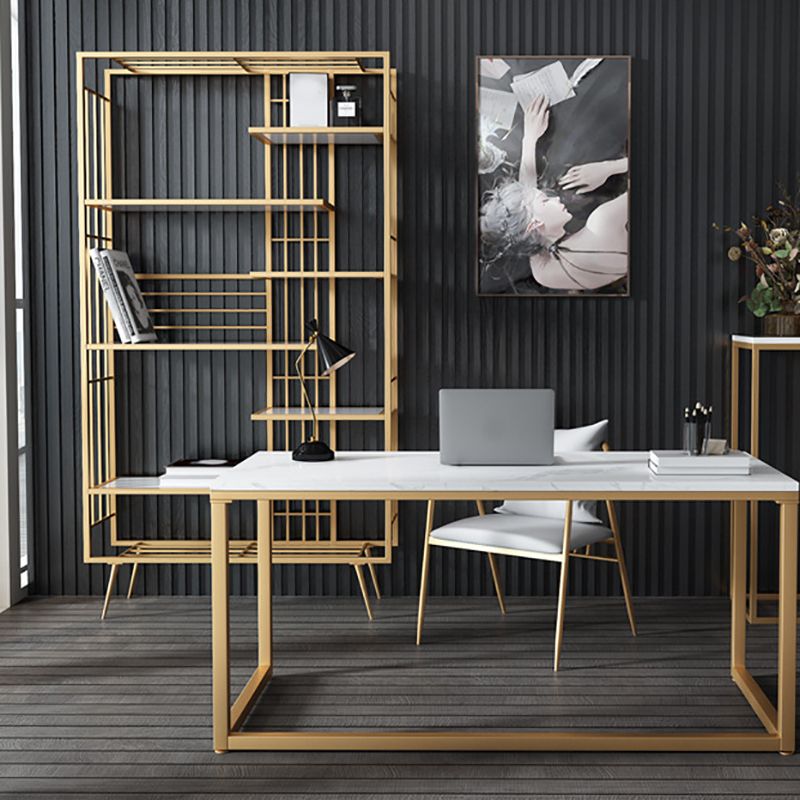 70.87"H Bookshelf Open Back Glam Style Bookcase for Home Office Study Room